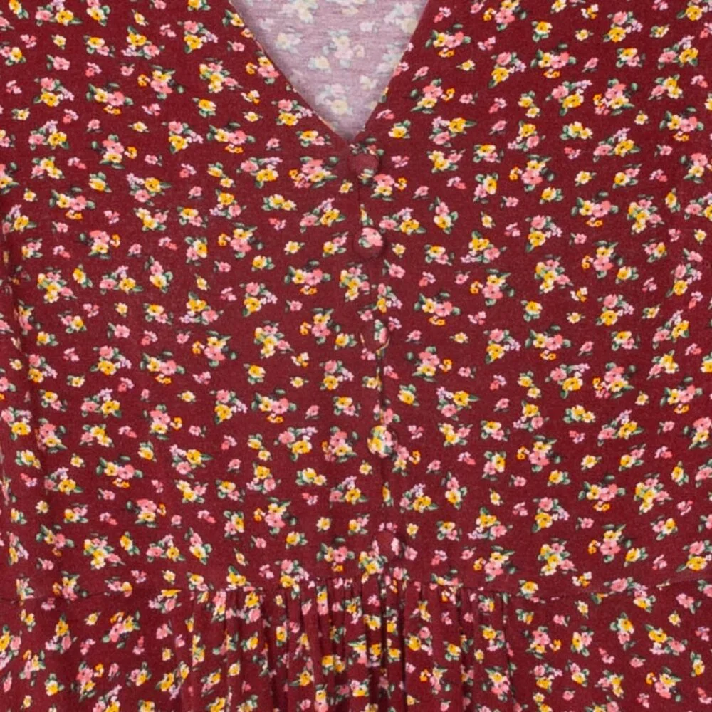 ASOS V Neck Floral Flutter Sleeve Mini Dress Womens Size 8 - Picture 7 of 9